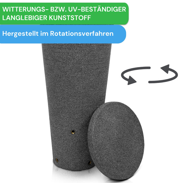 UV-beständige Regentonne aus robustem Kunststoff für den Außenbereich