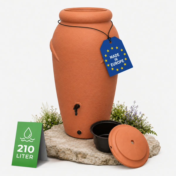 Regentonne Amphore – 210, 360 oder 440 Liter für nachhaltige Gartenbewässerung