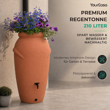 Regentonne Amphore – 210, 360 oder 440 Liter für nachhaltige Gartenbewässerung