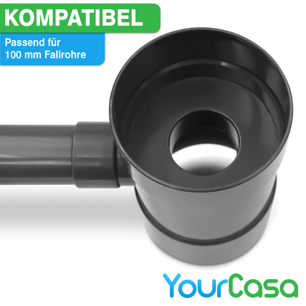 Regensammler Fallrohr 100mm DN100 mit Hahn Anwendungsbeispiel – YourCasa
