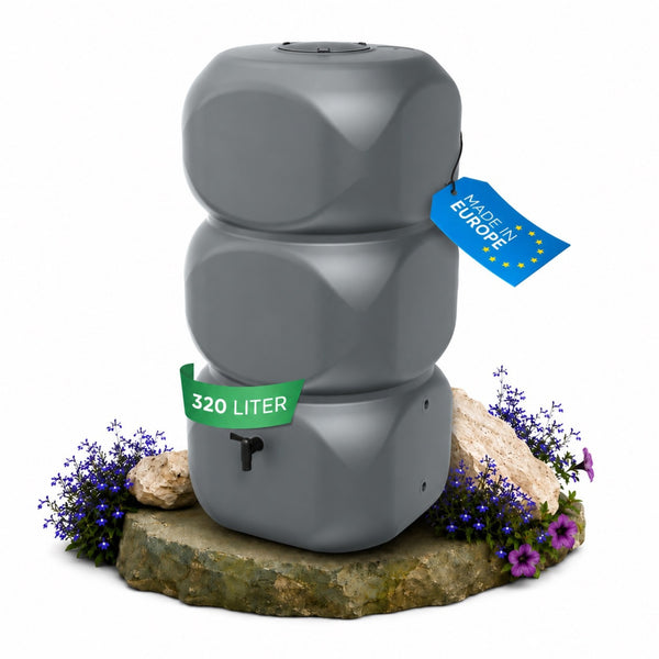 Aqua Block Regentonne 320-350 Liter – Ansicht von der Seite YourCasa
