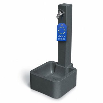 YourCasa Rivano Wassersäule Garten Anthrazit Steinoptik Auffangbecken