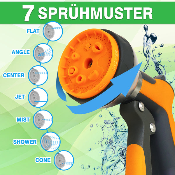 Gartenbrause 7 Sprühmuster Detailansicht Düsenkopf – YourCasa