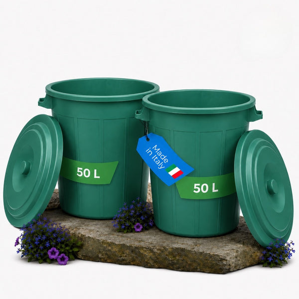 Mülltonne 50L-70L – Mülleimer mit Deckel für Garten