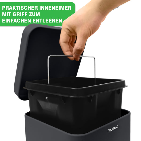 Mülleimer Bad Eckig [5L] – Elegantes Design – Badezimmer Mülleimer