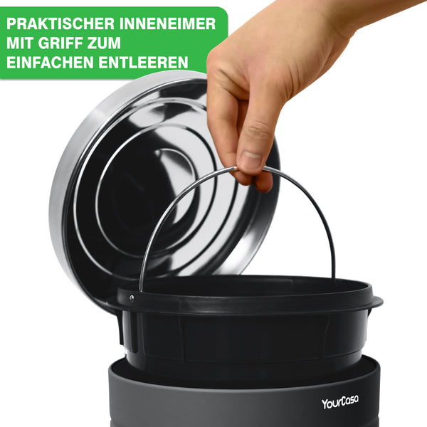 Mülleimer [5L] Edelstahl Retro Design – für Badezimmer oder Küche