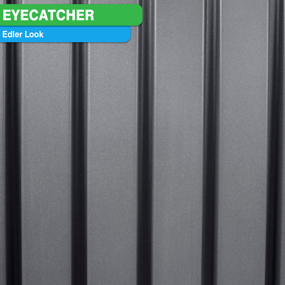 Wellblechwand mit Etikett "Eyecatcher Holunderoptik" und Hinweis auf die Verwendung als YourCasa Regentonne 280 Liter [UrbanElegance] - Frostsicher & UV-beständig von yourcisade.com.