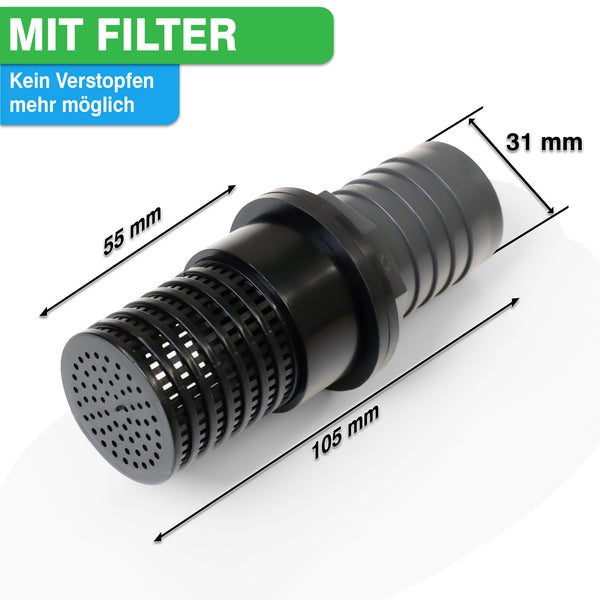 Regensammler [Downpipe50] – mit Absperrhahn und Filter