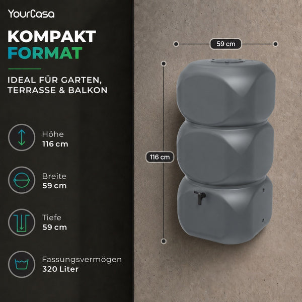 Aqua Block Regentonne 320-350 Liter – Anwendungsbeispiel YourCasa