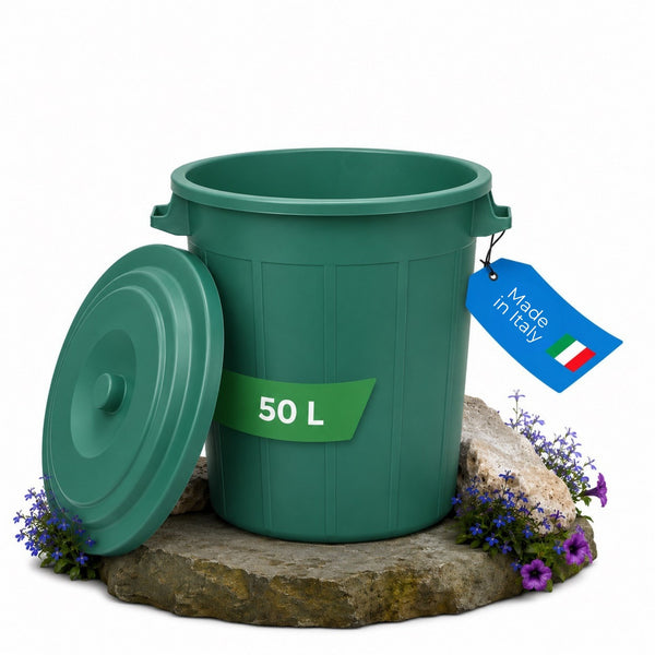 Mülltonne 50L-70L – Mülleimer mit Deckel für Garten