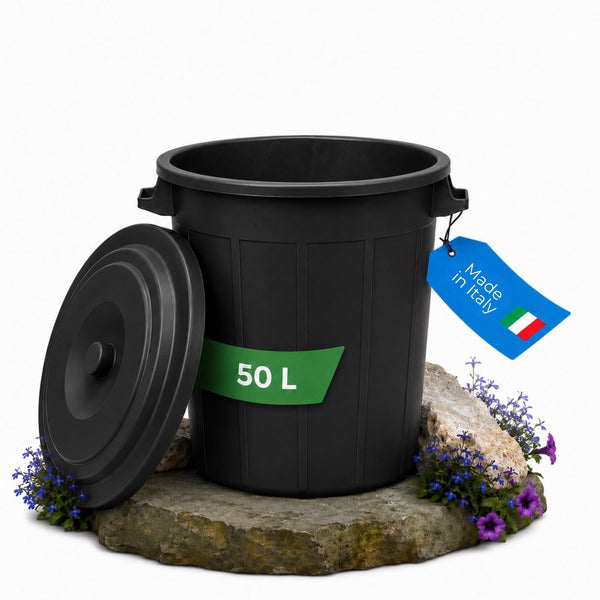 Mülltonne 50L-70L – Mülleimer mit Deckel für Garten