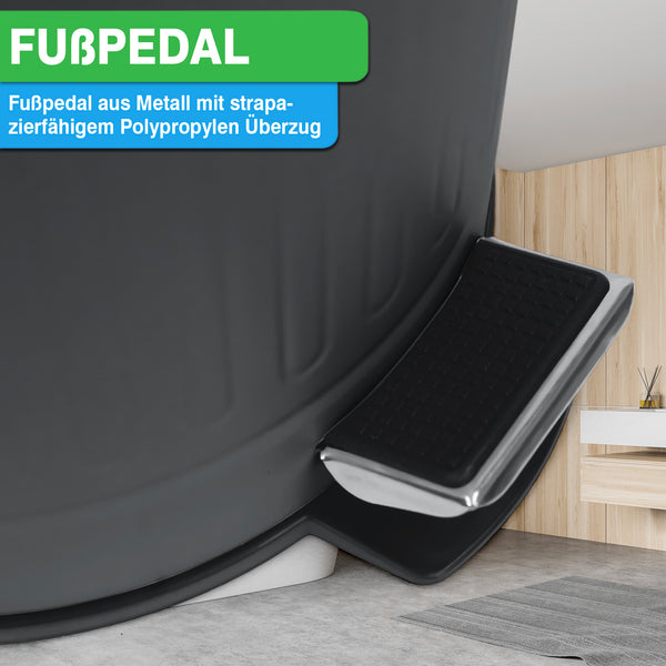 Mülleimer [5L] Edelstahl Retro Design – für Badezimmer oder Küche