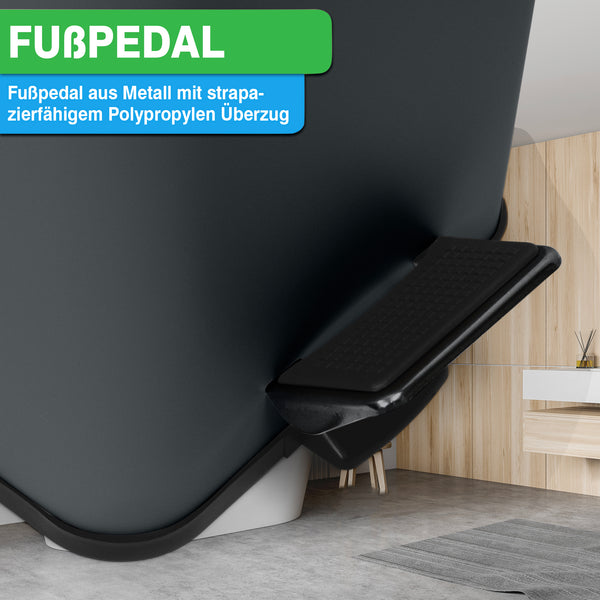 Mülleimer Bad Eckig [5L] – Elegantes Design – Badezimmer Mülleimer