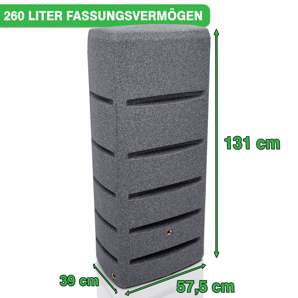 YourCasa Regentonne [EcoTower] - Platzsparend und Stilvoll - 260 und 720 Liter Komposter mit den Maßen 39 cm Breite, 57,5 cm Tiefe und 131 cm Höhe, konzipiert für nachhaltige Bewässerung von yourcisade.com.