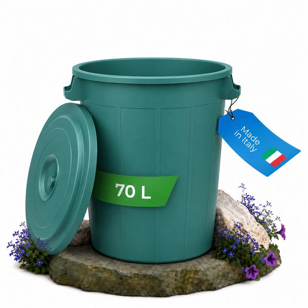 Mülltonne 50L-70L – Mülleimer mit Deckel für Garten