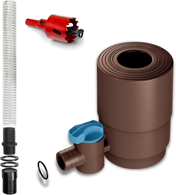 Regensammler [Downpipe50] – mit Absperrhahn und Filter