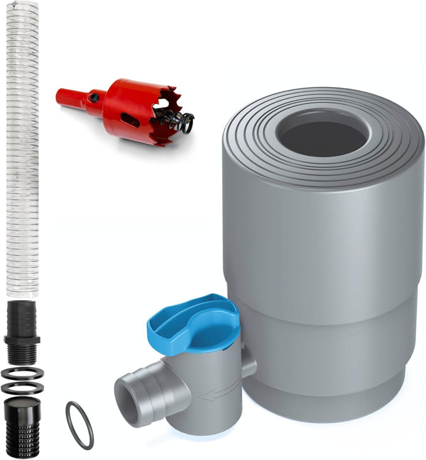 Regensammler [Downpipe50] – mit Absperrhahn und Filter
