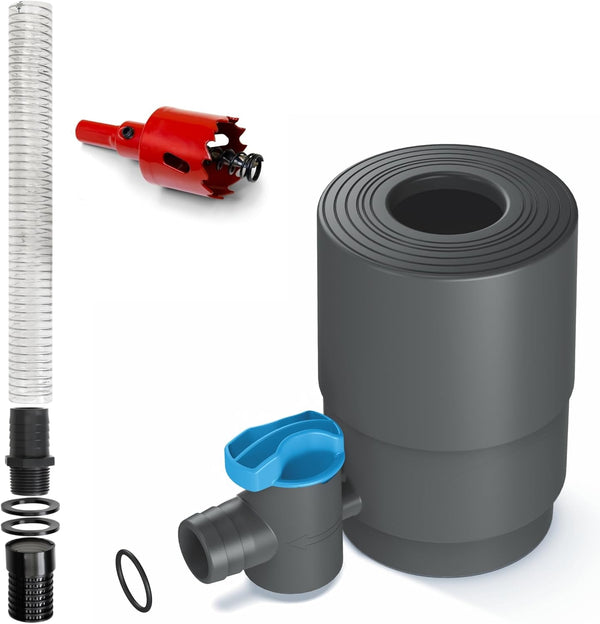 Regensammler [Downpipe50] – mit Absperrhahn und Filter