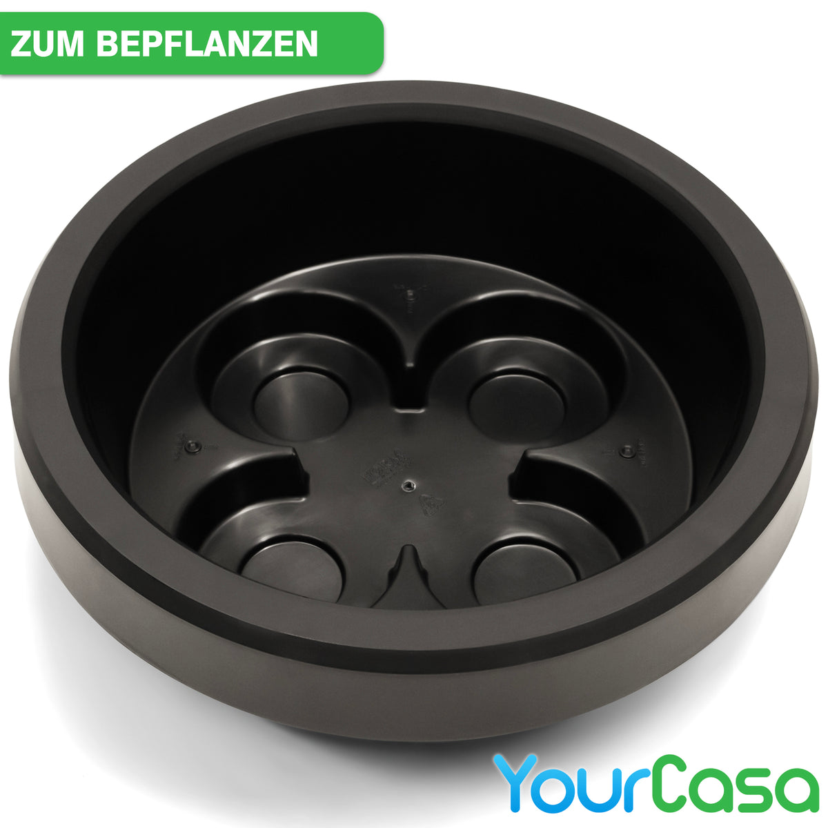 Integrierter Pflanzeinsatz im Deckel der bepflanzbaren Regentonne