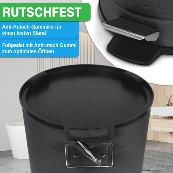 Mülleimer [5L] Edelstahl Retro Design – für Badezimmer oder Küche