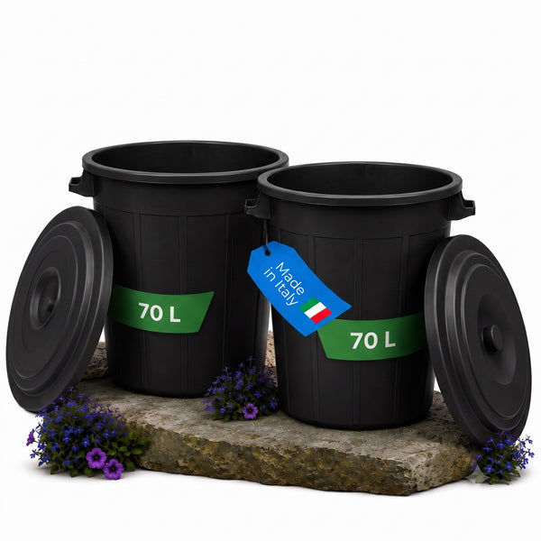Mülltonne 50L-70L – Mülleimer mit Deckel für Garten