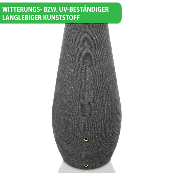 Stoffbezogener Außenlautsprecher aus wetterfesten und UV-stabilen Materialien mit Metallgewinde für langlebige Befestigungsmöglichkeiten, wie die YourCasa Regentonne 200 Liter [EcoDrop] von yourcisade.com.