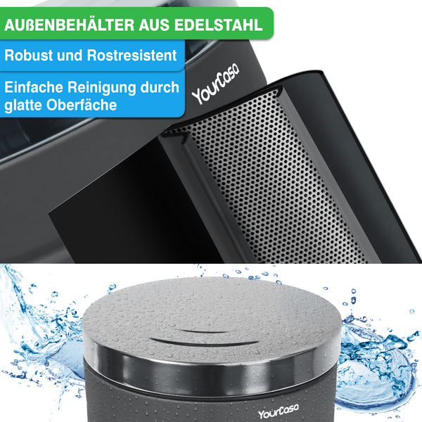 Mülleimer [5L] Edelstahl Retro Design – für Badezimmer oder Küche
