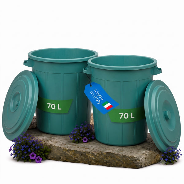 Mülltonne 50L-70L – Mülleimer mit Deckel für Garten