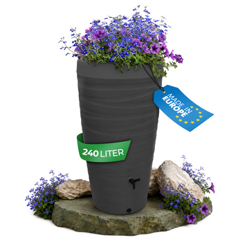 Regentonne 240 Liter – YourCasa Wave-Design mit Auslaufhahn