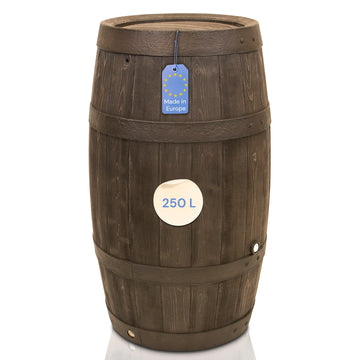 Regentonne 250 Liter Timber Holzoptik frostsicher UV-beständig – YourCasa