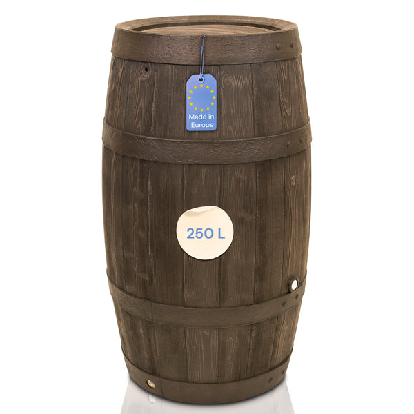 Regentonne 250 Liter Timber Holzoptik frostsicher UV-beständig – YourCasa