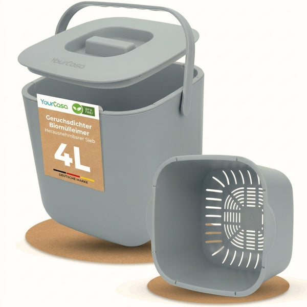 Biomülleimer Küche 4L – Spülmaschinenfest & geruchsdicht