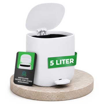 Mülleimer Bad 5L mit Deckel – Kosmetikeimer, elegantes Design fürs Badezimmer