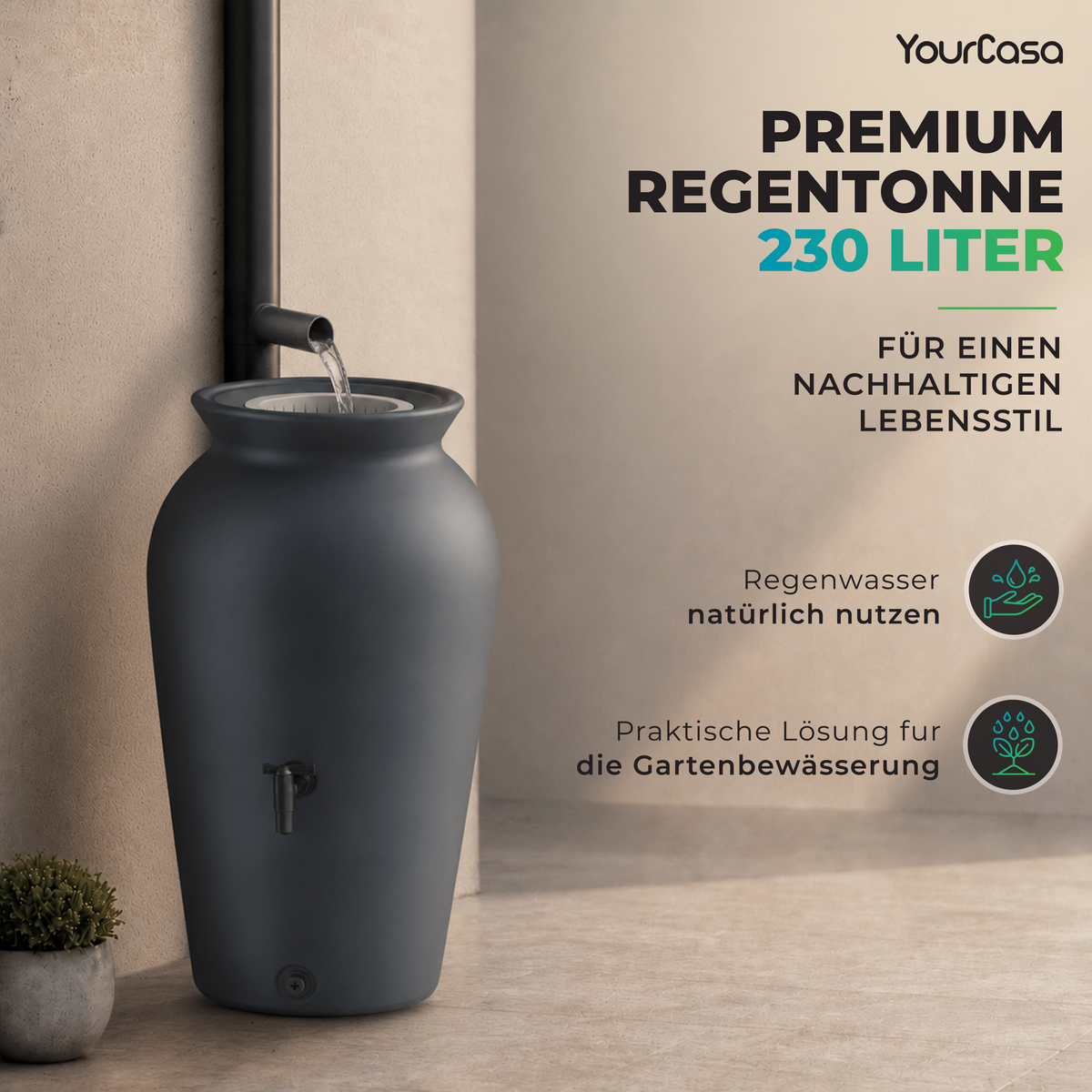 Regentonne Dropcatcher 120L Produktansicht Detailansicht – YourCasa