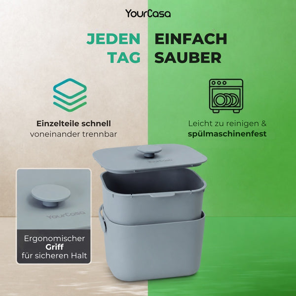 Biomülleimer 5 Liter – Küchenkomposter Geruchsdichter mit Innensieb & Deckel