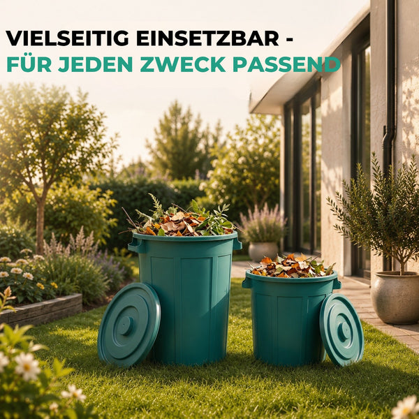 Mülltonne 50L-70L – Mülleimer mit Deckel für Garten