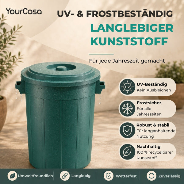 Mülltonne 50L-70L – Mülleimer mit Deckel für Garten