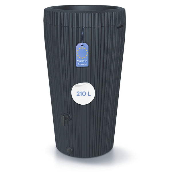 YourCasa EcoVase Regentonne 210 Liter Anthrazit mit Auslaufhahn