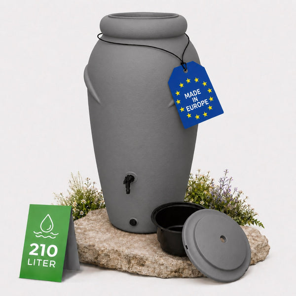 Regentonne Amphore – 210, 360 oder 440 Liter für nachhaltige Gartenbewässerung