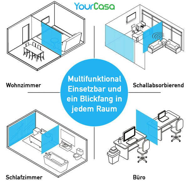 Raumteiler hängend [Designelement] Blickfang und Dekoration in jedem Raum | Trennwand ist Lichtdurchlässig – Raumtrenner 118 x 240 cm
