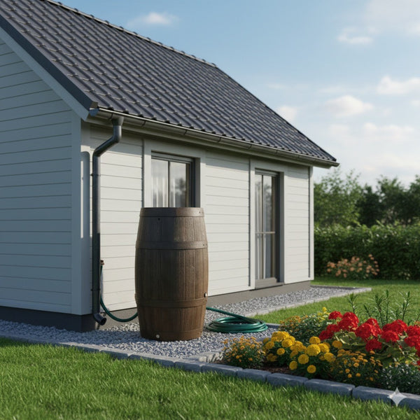 Timber Regentonne 250L Holzoptik Garten Ansicht – YourCasa