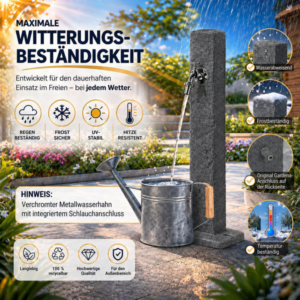 Natura Wasserzapfsäule Granit-Optik Detailansicht Gardena – YourCasa