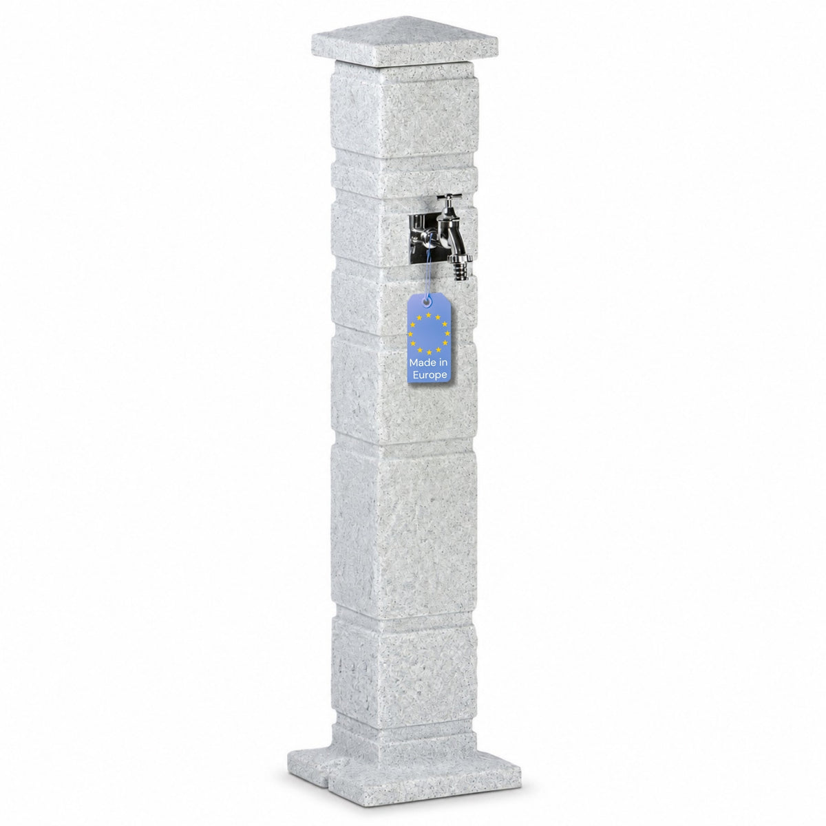 Wassersäule Garten Classic Granit-Optik 111cm römisch mit 3/4-Hahn – YourCasa