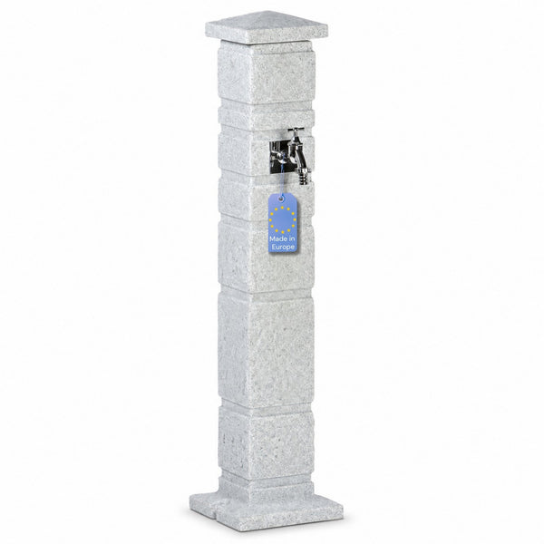 Wassersäule Garten Classic Granit-Optik 111cm römisch mit 3/4-Hahn – YourCasa