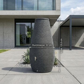 Regentonne 200 Liter EcoDrop Anthrazit nachhaltige Bewässerung – YourCasa