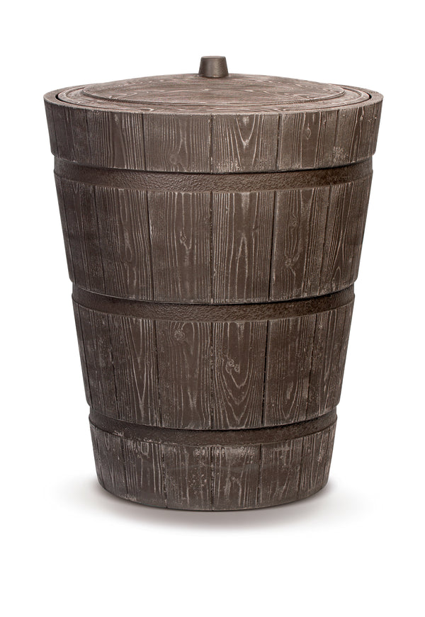 Regentonne 275 Liter Woodrain Holzoptik Regenfass mit Deckel – YourCasa