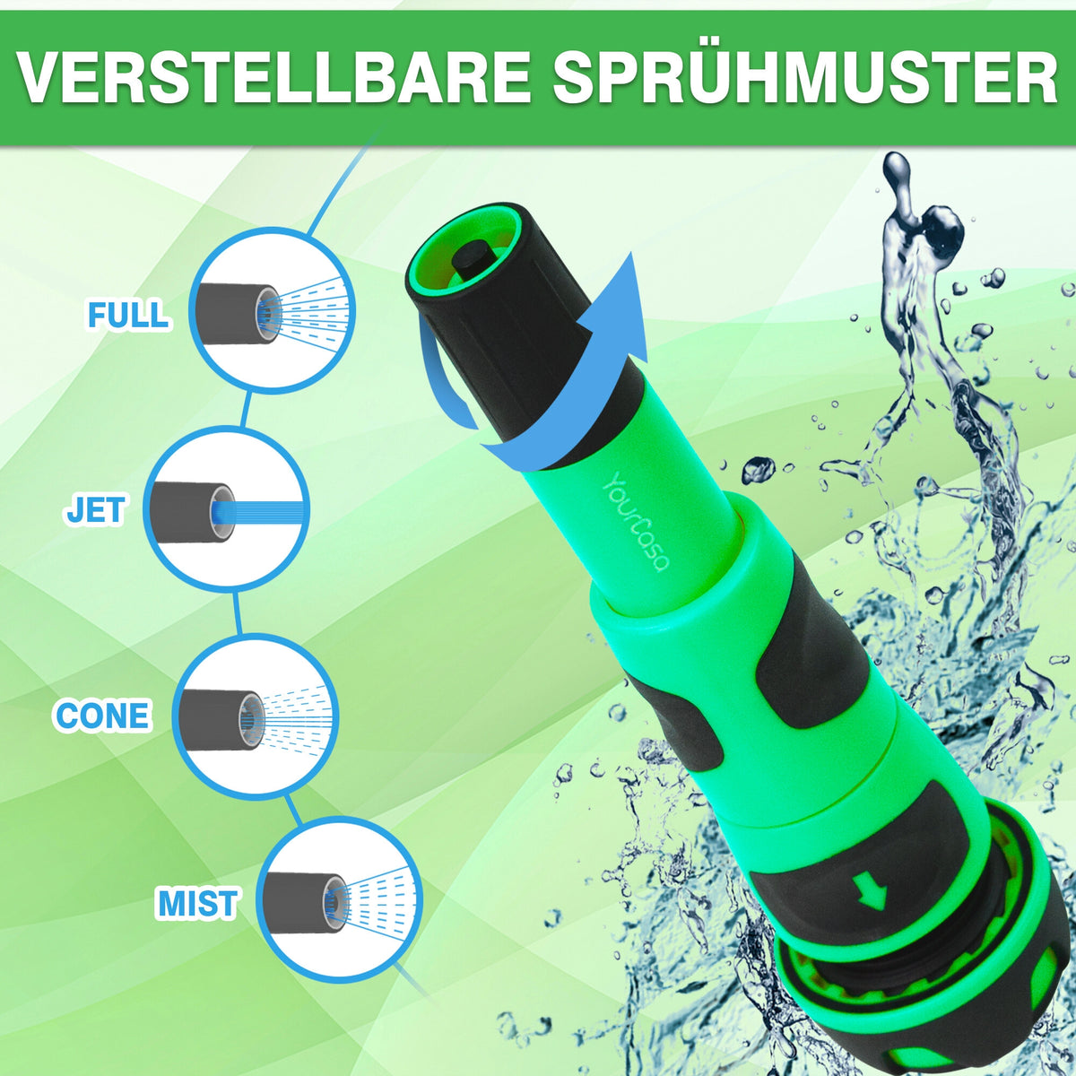 Gartenbrause mit Schlauchadapter 3/4 Zoll Anwendungsbeispiel – YourCasa