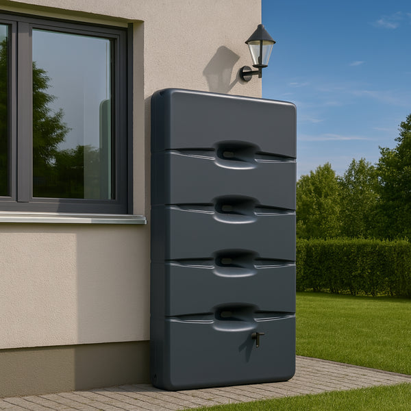 Regenwassertank Aqua Wall 400 Liter Anthrazit platzsparend – YourCasa