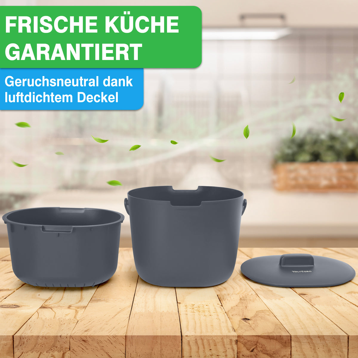 Biomülleimer Komposteimer geruchsneutral luftdichter Deckel Küche
