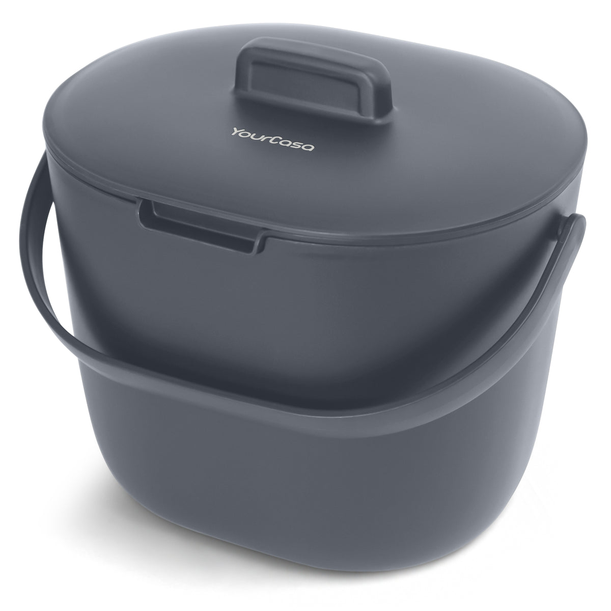 Biomülleimer Komposteimer Küche grau mit Deckel geruchsarm nachhaltig